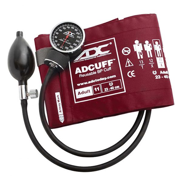 ADC Diagnostix 720 Pocket Aneroid Sphygmomanometer - Adult  Burgundy - Display Packaging