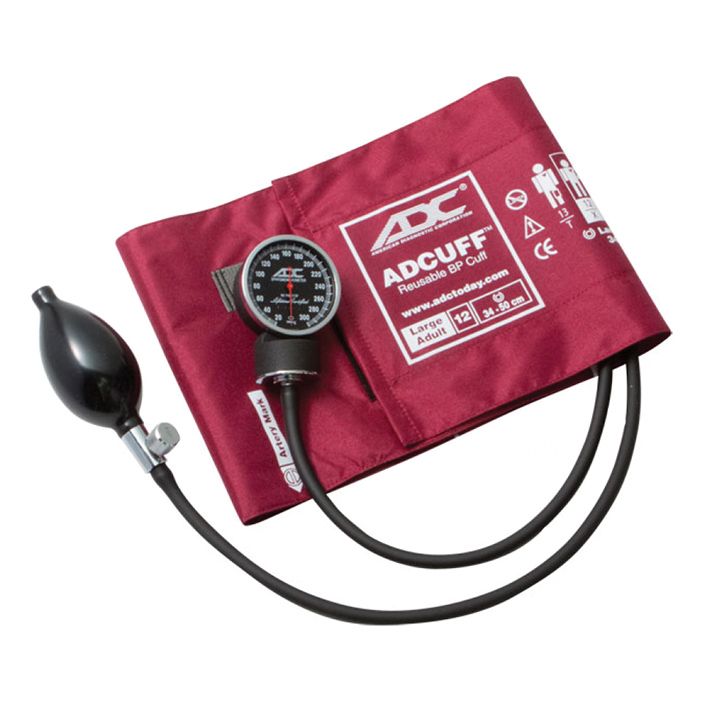 ADC Diagnostix 720 Pocket Aneroid Sphygmomanometer - Large Adult  Burgundy