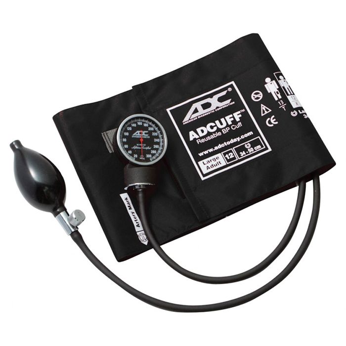 ADC Diagnostix 720 Pocket Aneroid Sphygmomanometer - Large Adult  Black