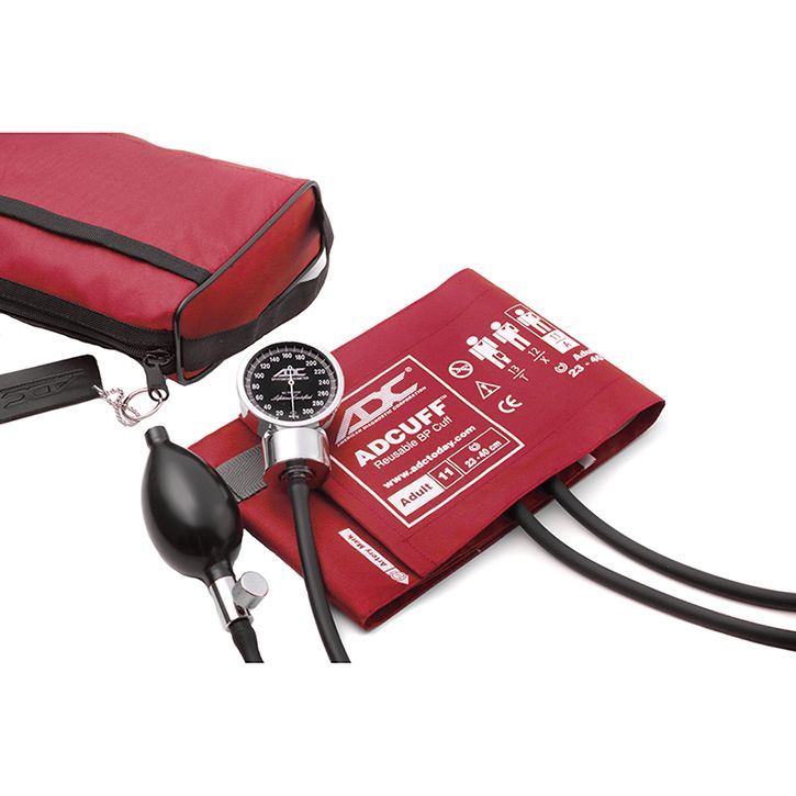 ADC Diagnostix 778 Pocket Aneroid Sphygmomanometer  Red