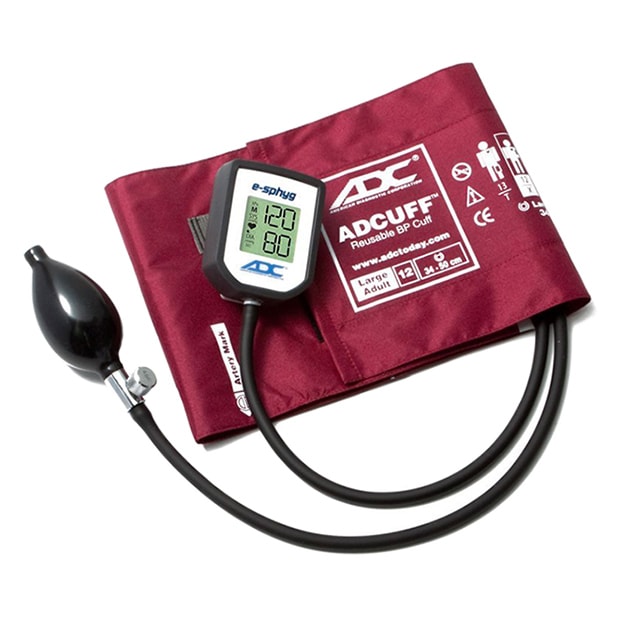 ADC E-Sphyg Digital Pocket Aneroid Sphygmomanometer  Large Adult - Burgundy