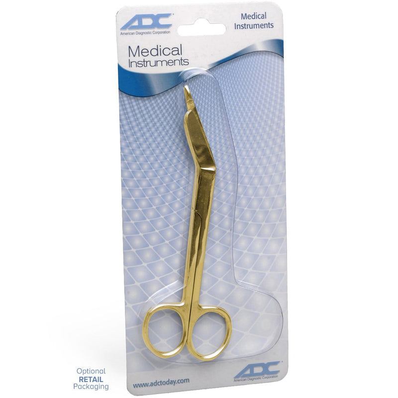 ADC Lister Bandage Scissors  Gold Finish - 5.5" - Display Packaging