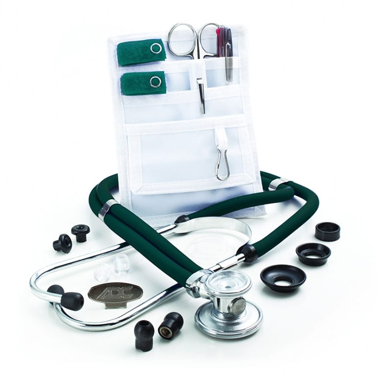 ADC Nurse Combo Adscope 641 Sprague Stethoscope and Pocket Pal II Kit  Teal
