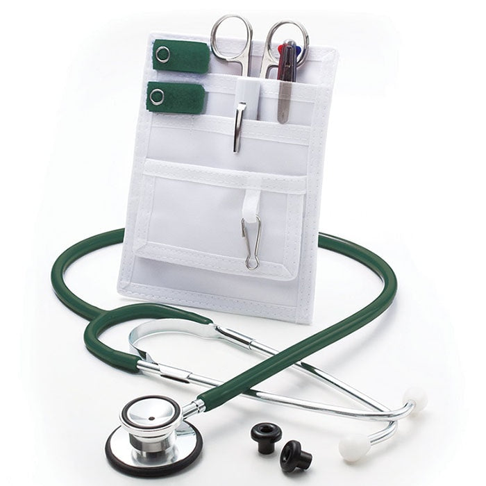 ADC Nurse Combo-Lite Proscope 670 Dual Head Stethoscope and Pocket Pal II Kit - Dark Green