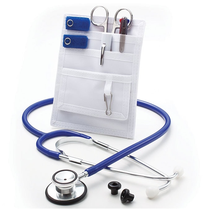 ADC Nurse Combo-Lite Proscope 670 Dual Head Stethoscope and Pocket Pal II Kit  Royal Blue