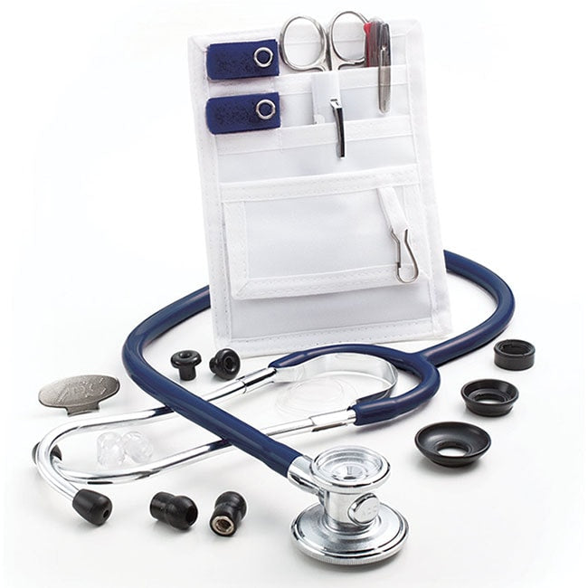 ADC Nurse Combo-One Adscope 647 Sprague-One Stethoscope and Pocket Pal II Kit  Navy