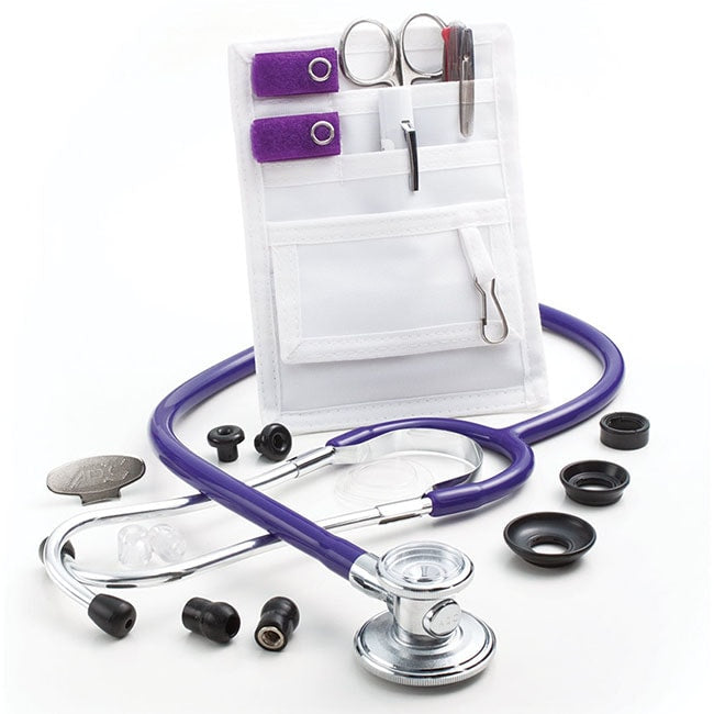 ADC Nurse Combo-One Adscope 647 Sprague-One Stethoscope and Pocket Pal II Kit  Purple