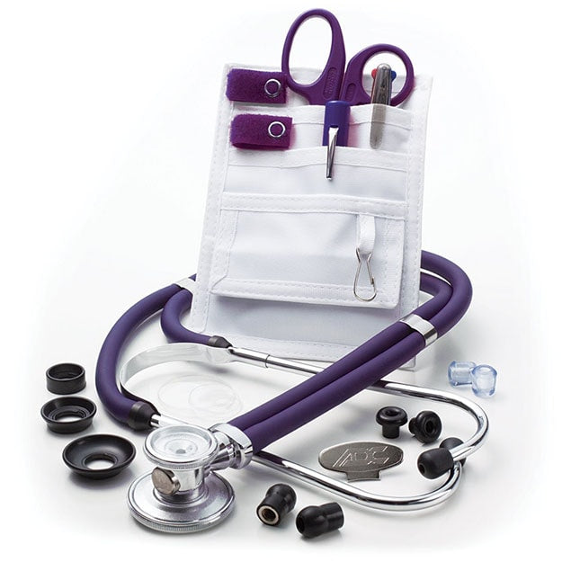 ADC Nurse Combo Plus Adscope 641 Sprague Stethoscope and Pocket Pal III Kit  Purple