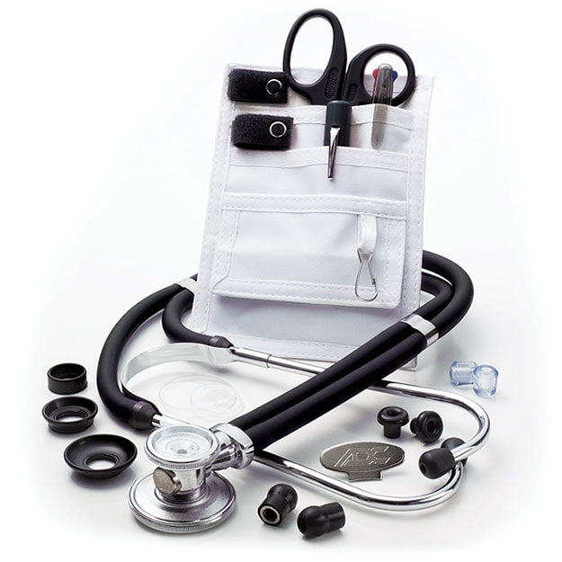 ADC Nurse Combo Plus Adscope 641 Sprague Stethoscope and Pocket Pal III Kit  Black