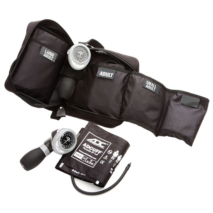 ADC Portable 3 Cuff Sphygmomanometer Multicuff Kit  Black Cuffs
