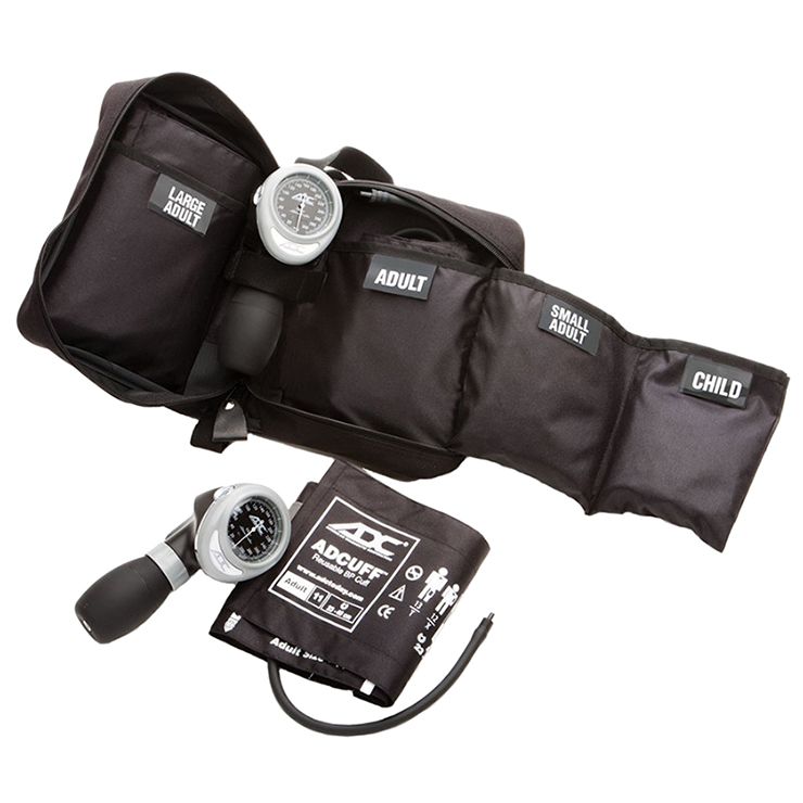 ADC Portable 4 Cuff Sphygmomanometer Multicuff Kit  Black Cuffs