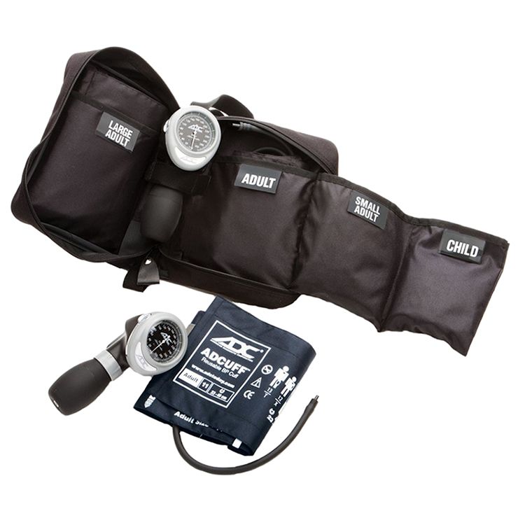 ADC Portable 4 Cuff Sphygmomanometer Multicuff Kit  Navy Cuffs