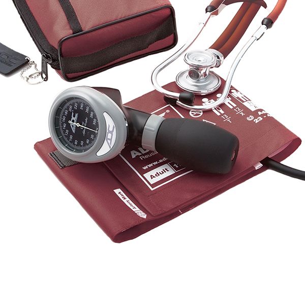 ADC Pro's Combo I 788-641 Palm Aneroid/Sprague Scope Kit - Burgundy
