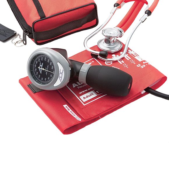 ADC Pro's Combo I 788-641 Palm Aneroid/Sprague Scope Kit  Red