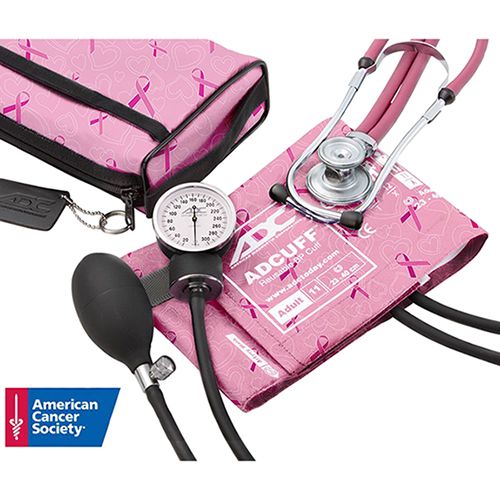 ADC Pro's Combo II 768-641 Pocket Aneroid/Sprague Scope Kit  Adult - Breast Cancer Awareness Pink