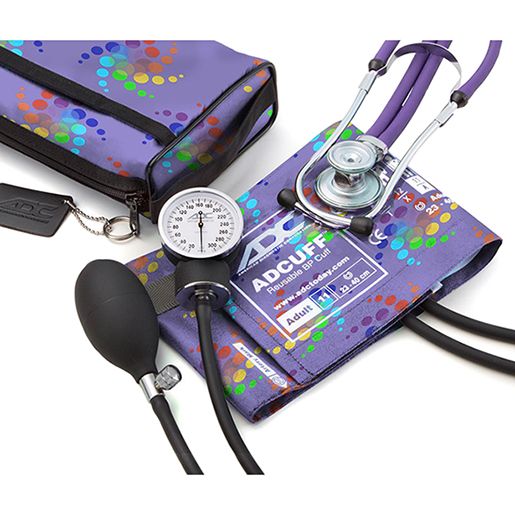 ADC Pro's Combo II 768-641 Pocket Aneroid/Sprague Scope Kit  Adult - Peter's Blue Swirly