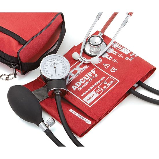 ADC Pro's Combo II 768-670 Pocket Aneroid/Dual Head Scope Kit  Red