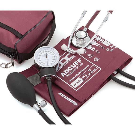 ADC Pro's Combo II 768-670 Pocket Aneroid/Dual Head Scope Kit  Burgundy