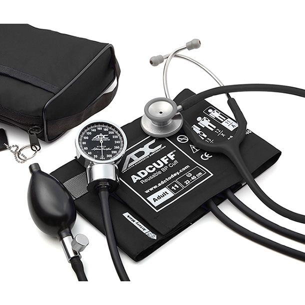 ADC Pro's Combo III 778-603 Pocket Aneroid/Clinician Scope Kit - Black
