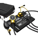 ADC Pro's Combo III 778-603 Pocket Aneroid/Clinician Scope Kit - Gold Finish Black Tubing