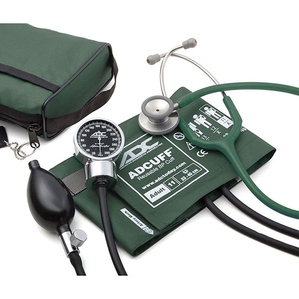 ADC Pro's Combo III 778-603 Pocket Aneroid/Clinician Scope Kit  Dark Green