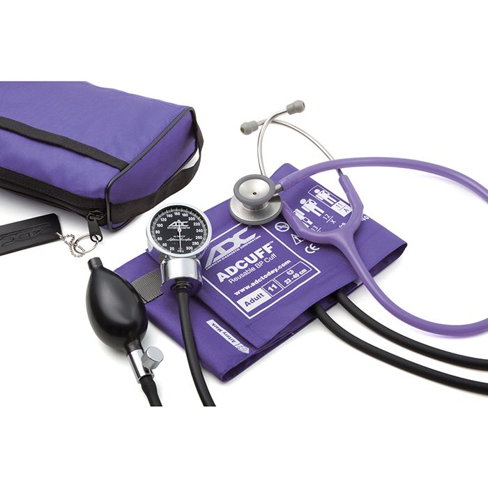 ADC Pro's Combo III 778-603 Pocket Aneroid/Clinician Scope Kit  Purple