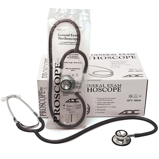 ADC Proscope SPU 670 Dual Head Stethoscope (50/Case)  Black