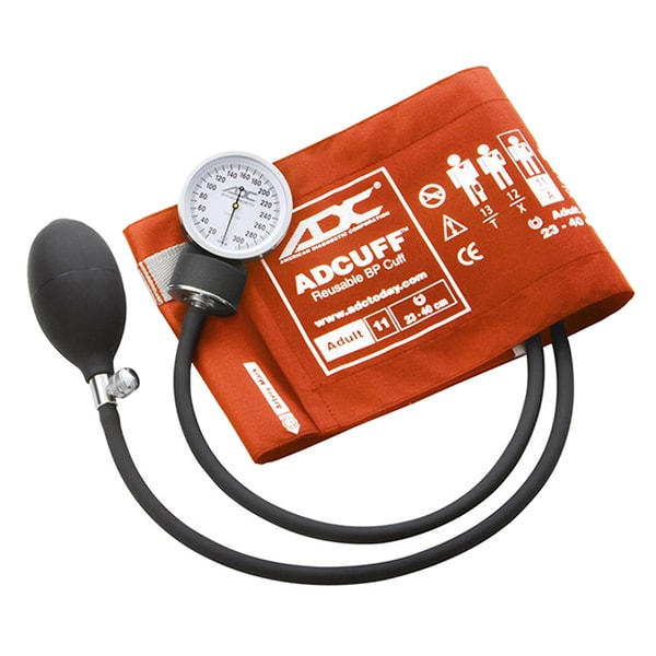 ADC Prosphyg 760 Pocket Aneroid Sphygmomanometer - Adult  Orange - Display Packaging