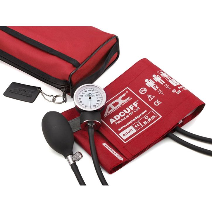 ADC Prosphyg 768 Pocket Aneroid Sphygmomanometer - Adult  Red