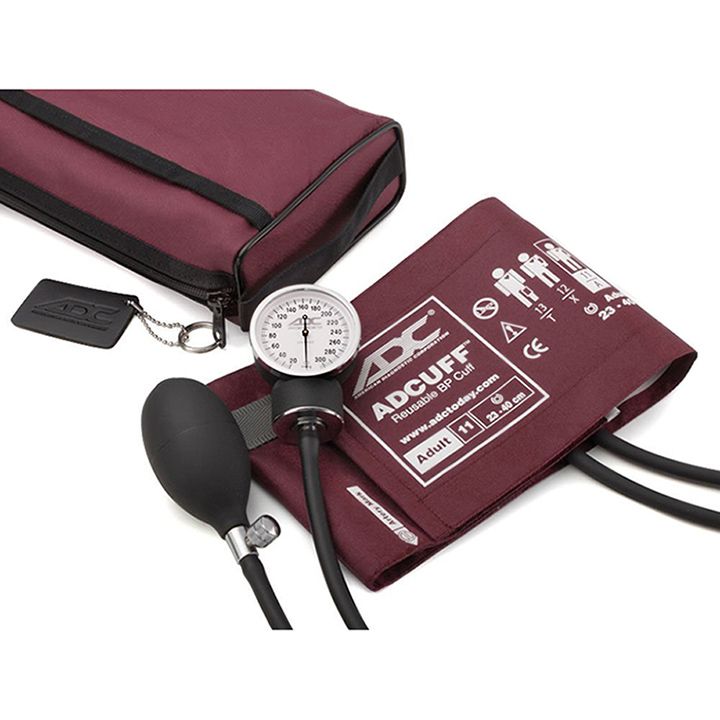 ADC Prosphyg 768 Pocket Aneroid Sphygmomanometer - Adult - Burgundy