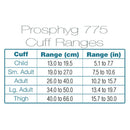 ADC Prosphyg 775 Pocket Aneroid Sphygmomanometer - Cuff Sizing Chart