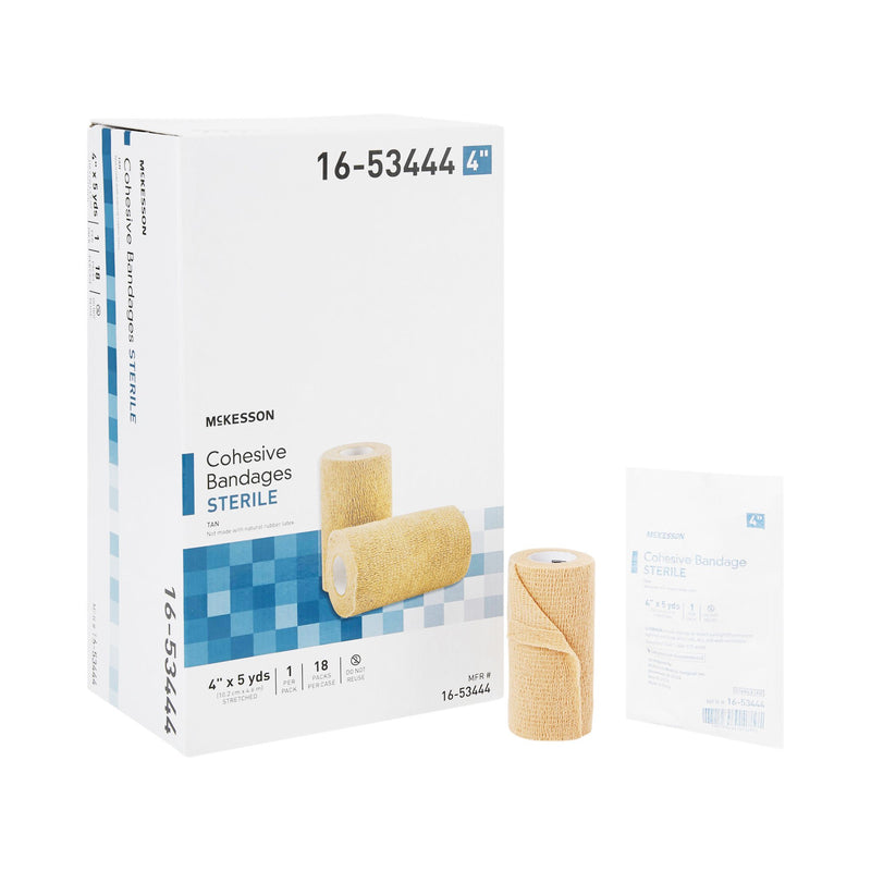 McKesson Self-adherent Closure Cohesive Bandage, 4 Inch x 5 Yard (Case of 18)