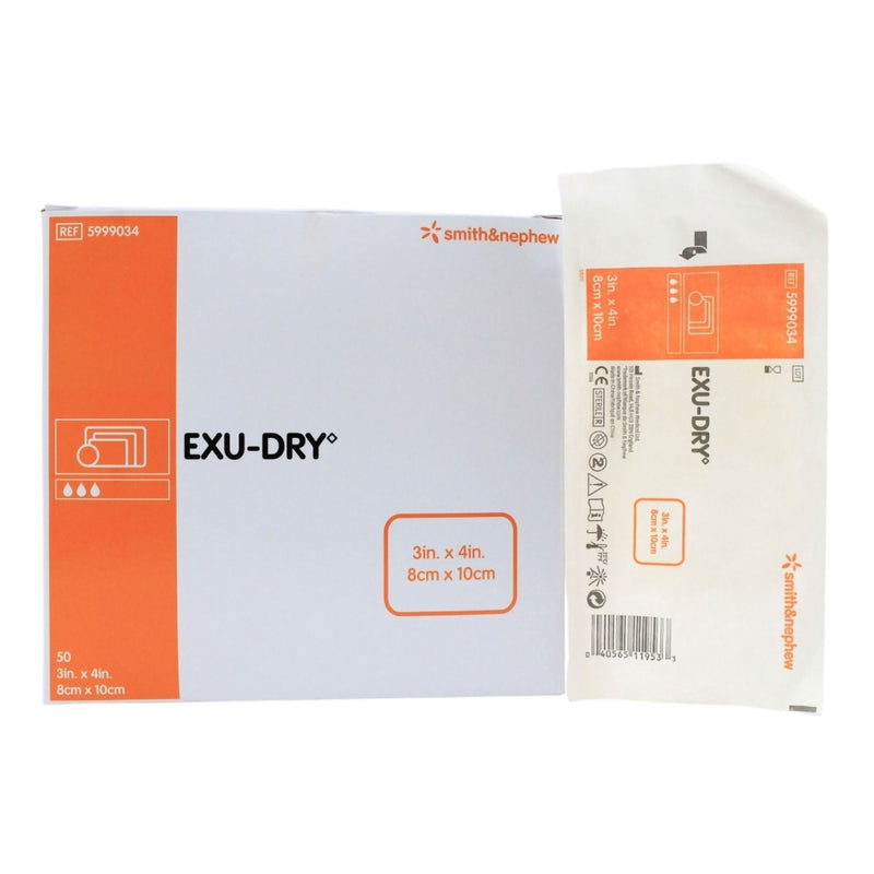 Smith & Nephew Exu-Dry Anti-Shear Super Absorbent Dressing, 3 x 4 Inch (Case of 100)