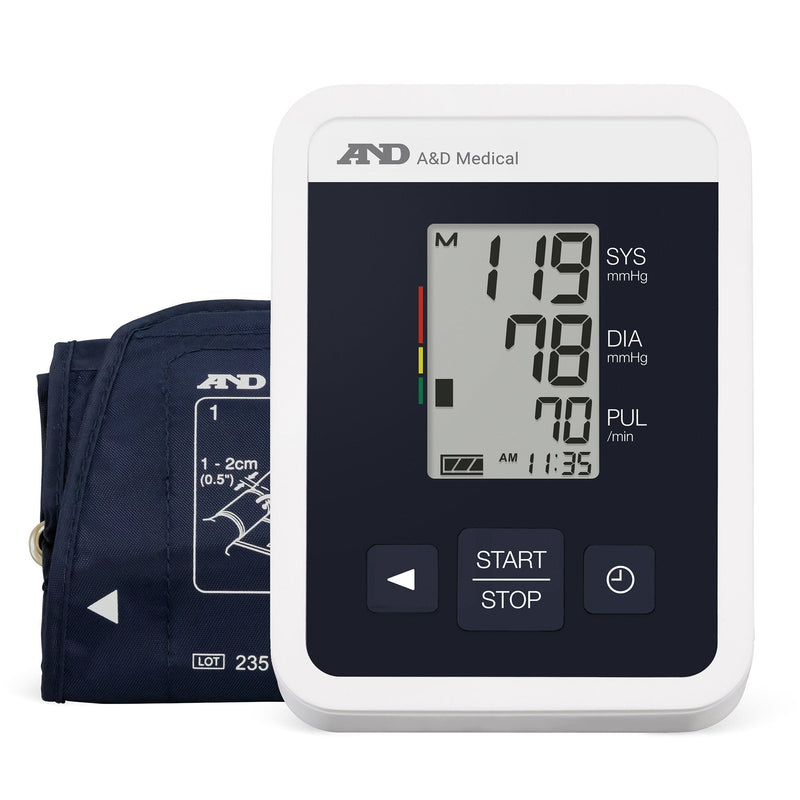 A&D Engineering Digital Blood Pressure Monitor AND Wide Cuff Arm Nylon Cuff 8.6 tp 16.5 Inch Circumference Desk Model 