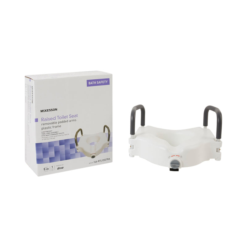 McKesson Raised Toilet Seat, 5-Inch Height, White (Each)