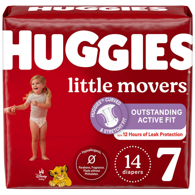 Huggies Little Movers Diaper, Size 7 (Case of 56)