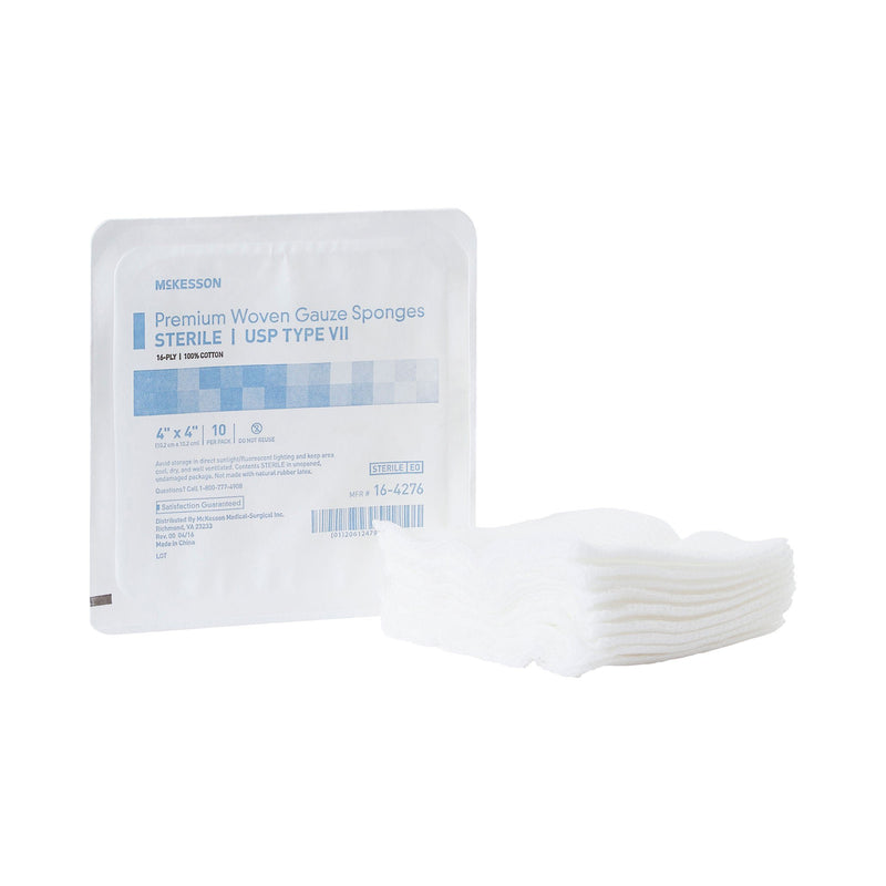 McKesson Sterile USP Type VII Gauze Sponge, 4 x 4 Inch, 16-Ply (Case of 720)