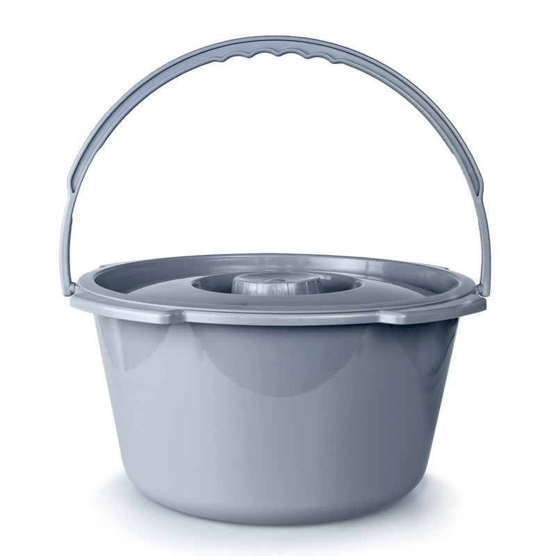 McKesson Brand McKesson Commode Bucket With Metal Handle And Cover, 7-1/2 Quart, Gray (12/CS) 