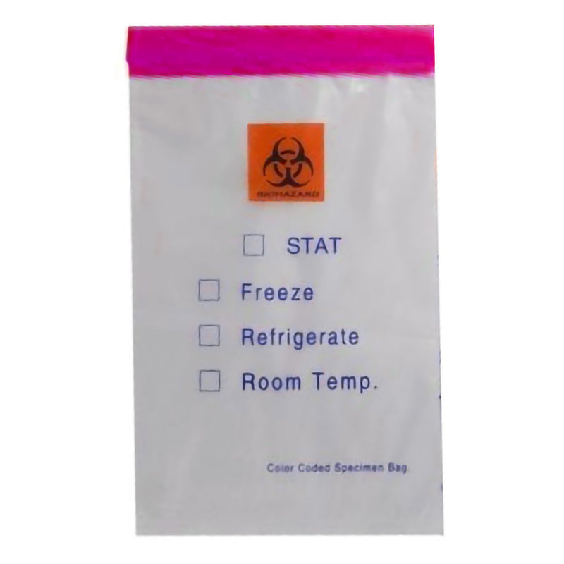 ASP Global LLC Color Coded Specimen Transport Bag with Document Pouch, Zip Closure, 6 x 9 Inch (1000/CS)