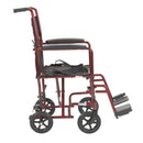 Drive DeVilbiss Healthcare drive Transport Chair, Red, 17-Inch Seat Width 
