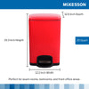 McKesson Trash Can with Plastic Liner, Square, Steel, Red, 5 Gallon (Case)