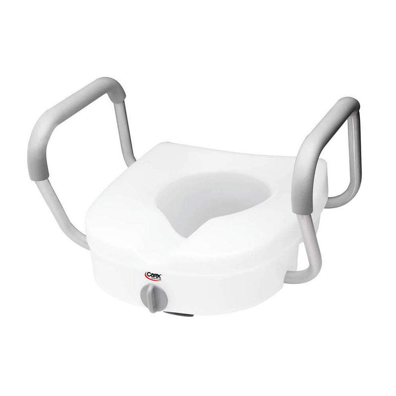 Compass Health Brands Carex E-Z Lock Raised Toilet Seat with Armrests 