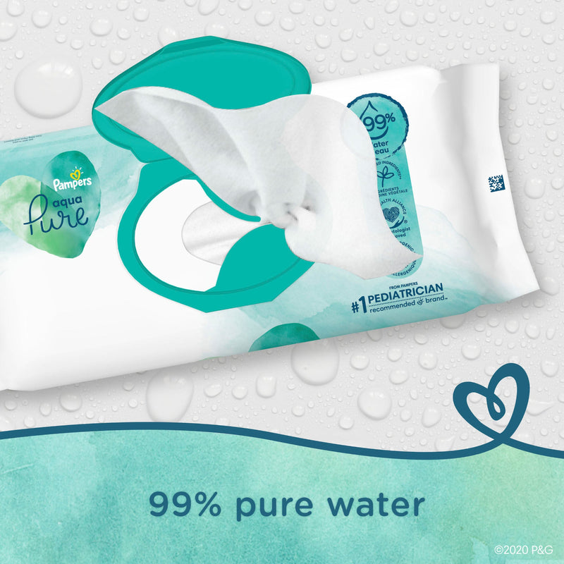 Baby Wipe Pampers Aqua Pure Soft Pack Unscented 56 Count (Case of 448)