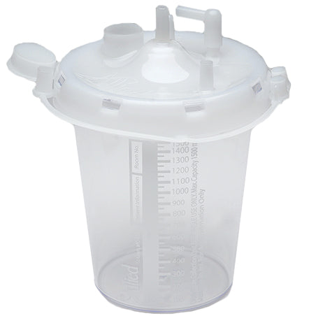 Allied Healthcare Disposable Suction Canister  1500 ml - Stem Inlet with Integrated Filter (16/Ca