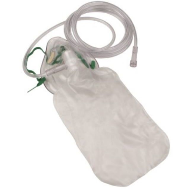 Allied Healthcare Non-Breather Mask with 7' Tubing  With Safety Vent