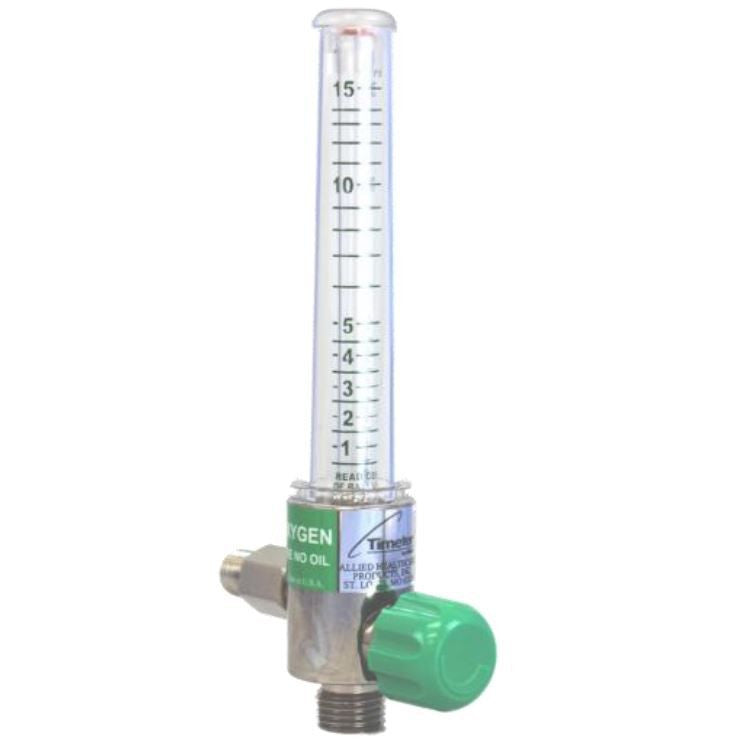 Allied Healthcare Timeter Sure Grip Single Oxygen Flowmeter - Aluminum