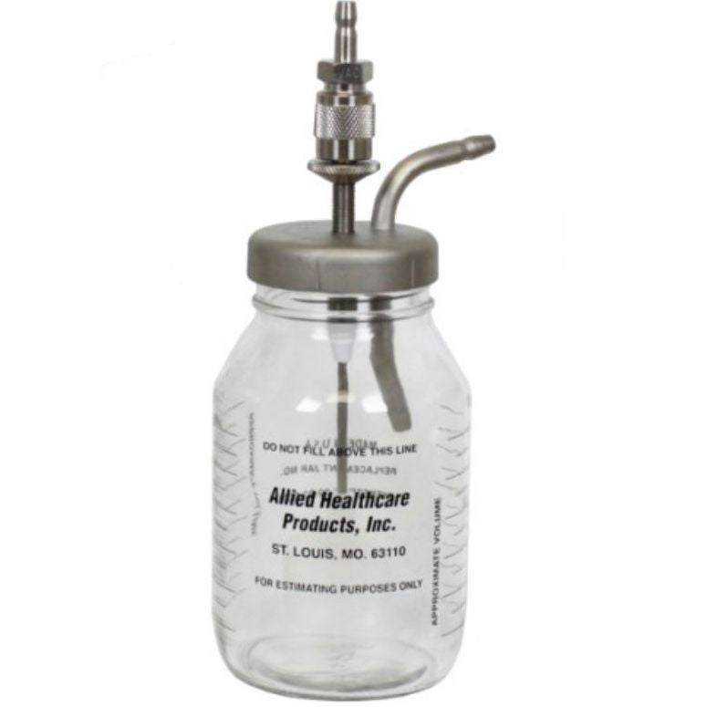Allied Healthcare Vacutron Suction Bottle Assemblies - Glass  1200 ml Bottle with Cap and Float