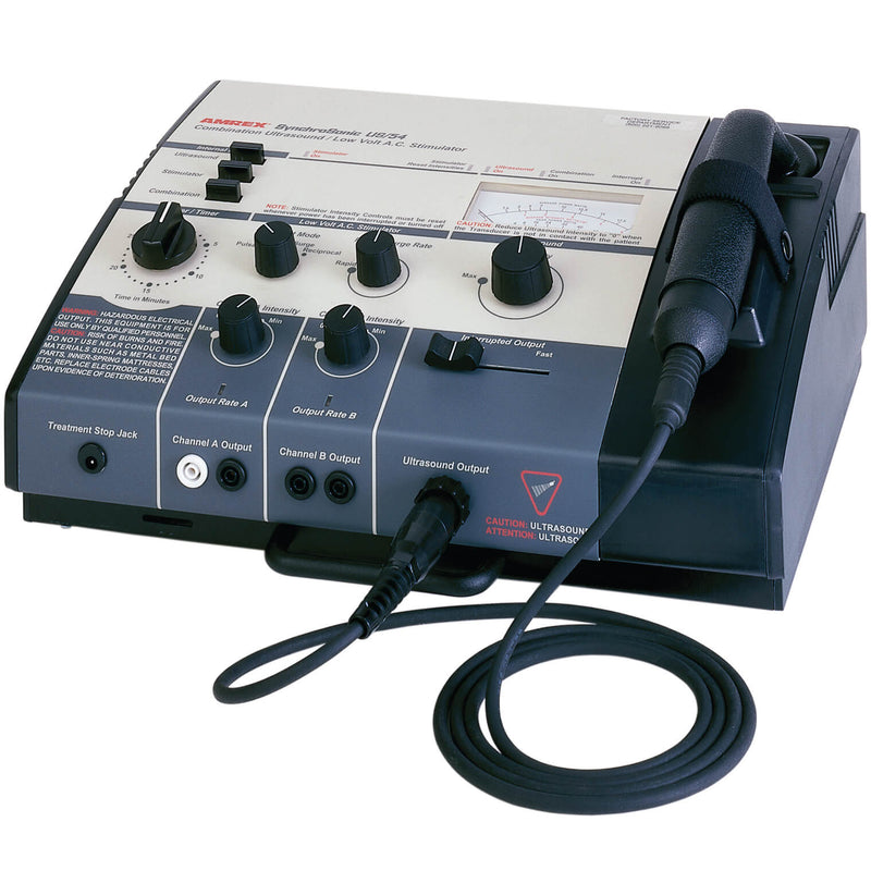 Amrex SynchroSonic US/54 Therapeutic Ultrasound Muscle Stimulator  With Standard and Small QuickConnect Tranducers