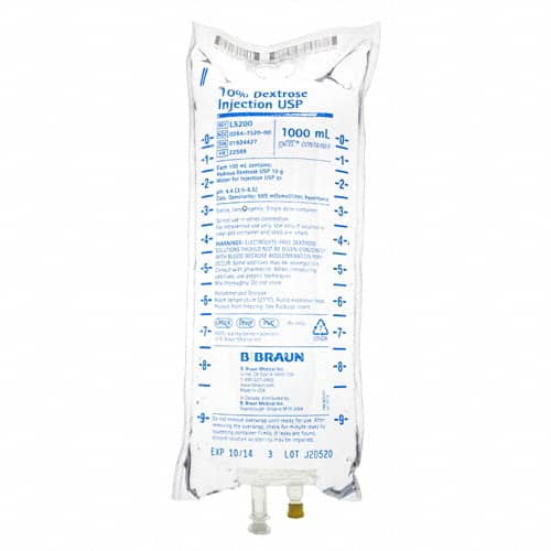 B. Braun 10% Dextrose Injections  1000 mL (12/Case)
