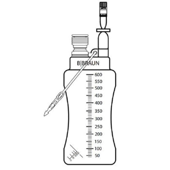 B. Braun ACCEL 600 mL Evacuated Drainage Bottle with Valve
